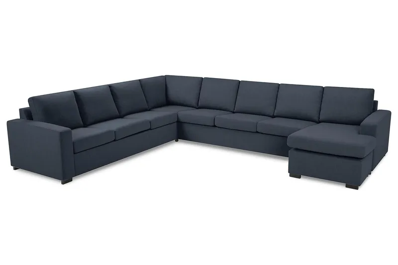 Crazy 7-sits Högervänd U-formad XX-Large Hörnsoffa med divan i Tyg - Blå - Möbler - Soffa - Hörnsoffa - Hörnsoffa med divan