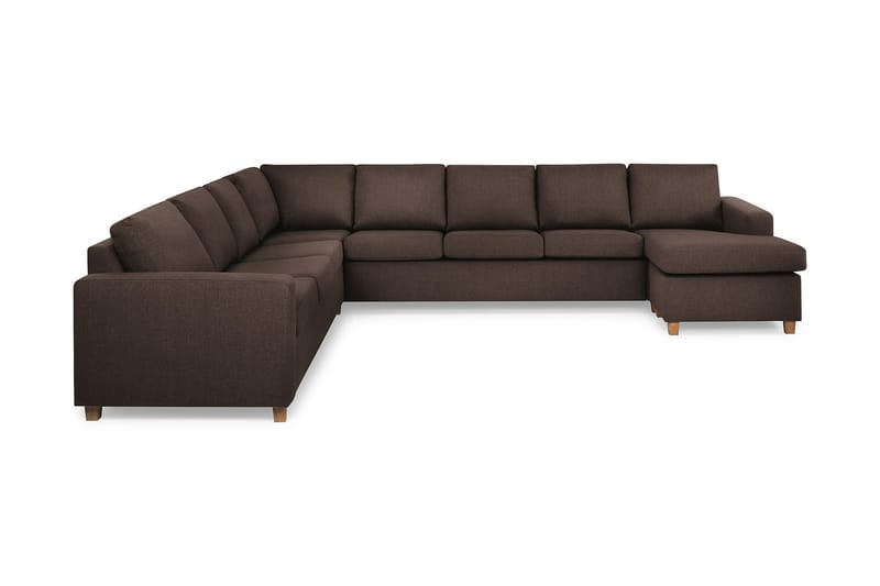 Crazy 7-sits Högervänd U-formad XX-Large Hörnsoffa med divan i Tyg - Brun - Möbler - Soffa - Hörnsoffa - Hörnsoffa med divan