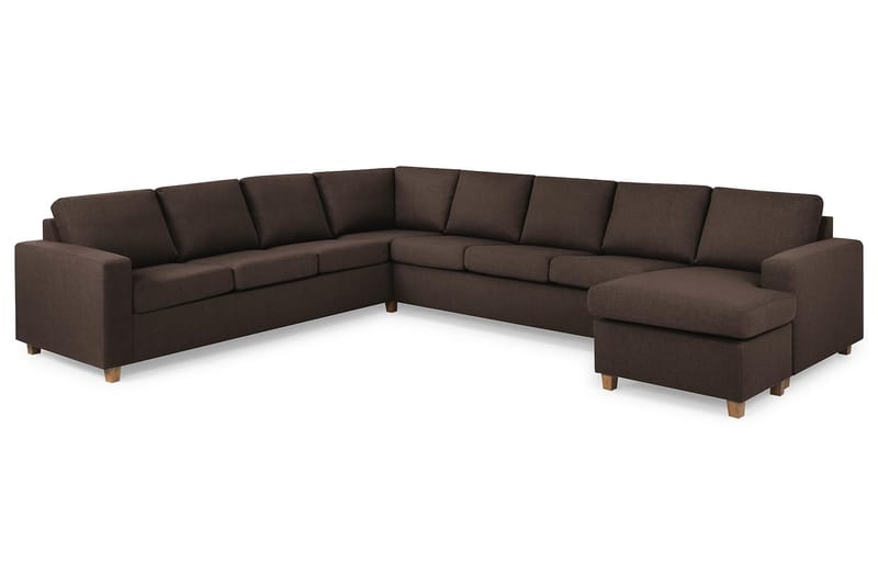 Crazy 7-sits Högervänd U-formad XX-Large Hörnsoffa med divan i Tyg - Brun - Möbler - Soffa - Hörnsoffa - Hörnsoffa med divan