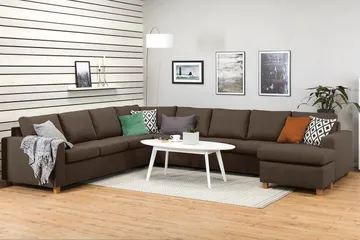 Crazy 7-sits Högervänd U-formad XX-Large Hörnsoffa med divan i Tyg - Brun - Möbler - Soffa - Hörnsoffa - Hörnsoffa med divan