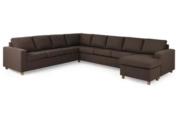 Crazy 7-sits Högervänd U-formad XX-Large Hörnsoffa med divan i Tyg - Brun - Möbler - Soffa - Hörnsoffa - Hörnsoffa med divan