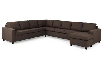 Crazy 7-sits Högervänd U-formad XX-Large Hörnsoffa med divan i Tyg - Brun - Möbler - Soffa - Hörnsoffa - Hörnsoffa med divan