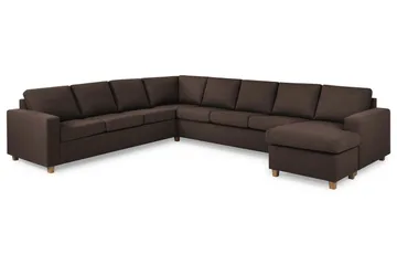 Crazy 7-sits Högervänd U-formad XX-Large Hörnsoffa med divan i Tyg - Brun - Möbler - Soffa - Hörnsoffa - Hörnsoffa med divan