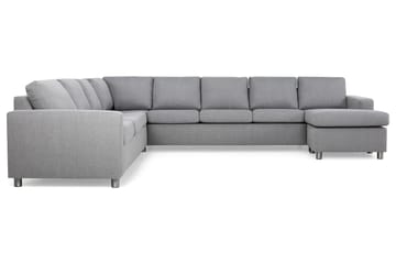 Crazy 7-sits Högervänd U-formad XX-Large Hörnsoffa med divan i Tyg - Grå - Möbler - Soffa - Hörnsoffa - Hörnsoffa med divan