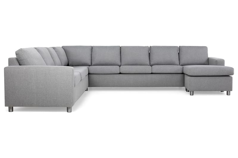 Crazy 7-sits Högervänd U-formad XX-Large Hörnsoffa med divan i Tyg - Grå - Möbler - Soffa - Hörnsoffa - Hörnsoffa med divan