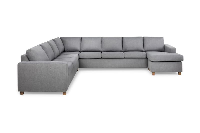 Crazy 7-sits Högervänd U-formad XX-Large Hörnsoffa med divan i Tyg - Grå - Möbler - Soffa - Hörnsoffa - Hörnsoffa med divan