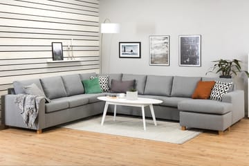 Crazy 7-sits Högervänd U-formad XX-Large Hörnsoffa med divan i Tyg - Grå - Möbler - Soffa - Hörnsoffa - Hörnsoffa med divan