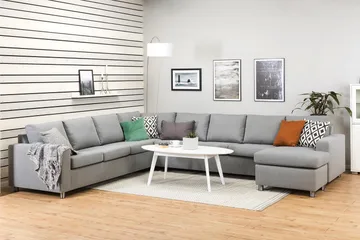 Crazy 7-sits Högervänd U-formad XX-Large Hörnsoffa med divan i Tyg - Grå - Möbler - Soffa - Hörnsoffa - Hörnsoffa med divan