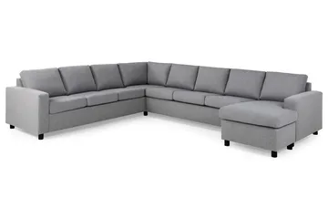 Crazy 7-sits Högervänd U-formad XX-Large Hörnsoffa med divan i Tyg - Grå - Möbler - Soffa - Hörnsoffa - Hörnsoffa med divan
