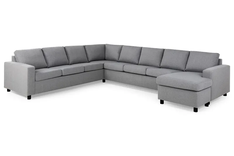 Crazy 7-sits Högervänd U-formad XX-Large Hörnsoffa med divan i Tyg - Grå - Möbler - Soffa - Hörnsoffa - Hörnsoffa med divan