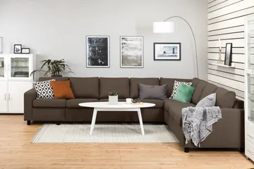 Crazy 7-sits Vändbar L-formad XX-Large Hörnsoffa i Tyg - Brun - Möbler - Soffa - Hörnsoffa