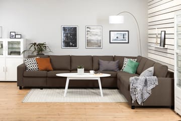 Crazy 7-sits Vändbar L-formad XX-Large Hörnsoffa i Tyg - Brun - Möbler - Soffa - Hörnsoffa