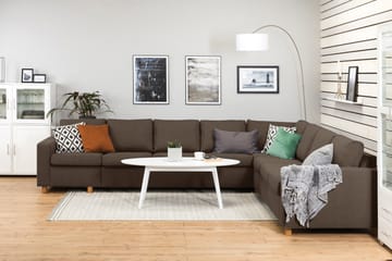 Crazy 7-sits Vändbar L-formad XX-Large Hörnsoffa i Tyg - Brun - Möbler - Soffa - Hörnsoffa