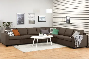 Crazy 7-sits Vändbar L-formad XX-Large Hörnsoffa i Tyg - Brun - Möbler - Soffa - Hörnsoffa - Hörnsoffa med divan