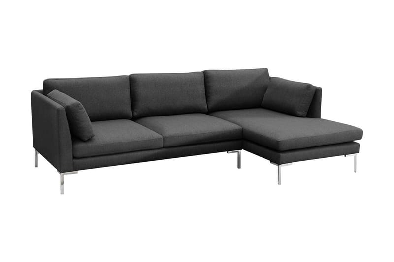 Divansoffa Octavius 278x162x86 cm - Svart/Grå - Hörnsoffa med divan - Hörnsoffa