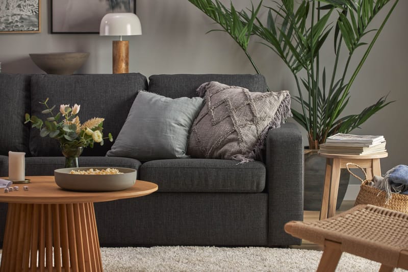 Hörnsoffa med Divan Nevada 4+3 Vändbar - Svart|Grå - Möbler - Soffa - Hörnsoffa - Hörnsoffa med divan