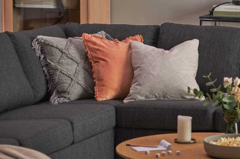 Hörnsoffa med Divan Nevada 4+3 Vändbar - Svart|Grå - Möbler - Soffa - Hörnsoffa - Hörnsoffa med divan