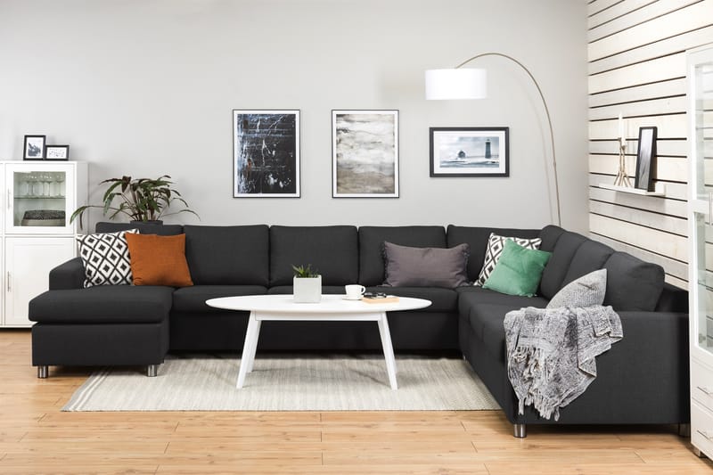 Hörnsoffa Nevada XXL med Divan Vänster - Antracit - Möbler - Soffa - Hörnsoffa - Hörnsoffa med divan