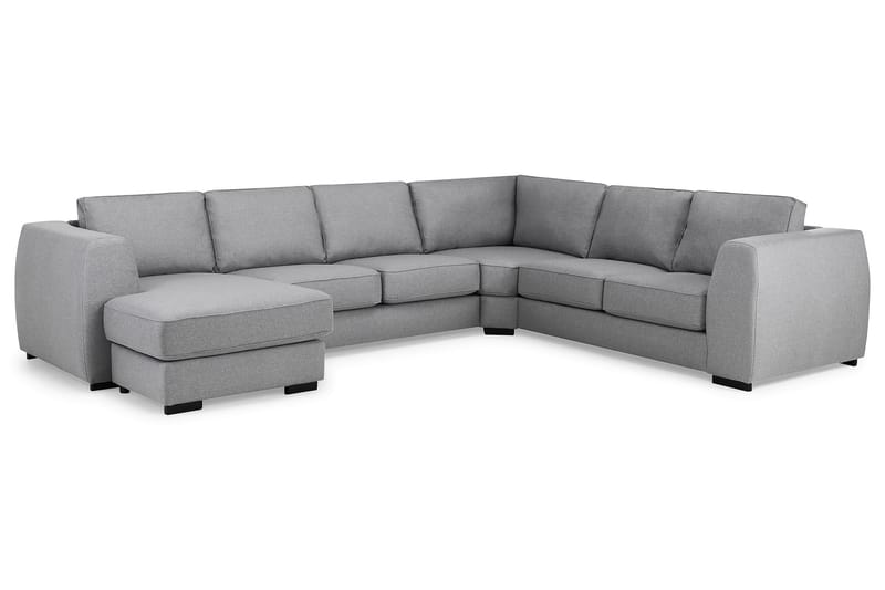Hörnsoffa Ontario med Divan Vändbar - Ljusgrå - Möbler - Soffa - Hörnsoffa - Hörnsoffa med divan