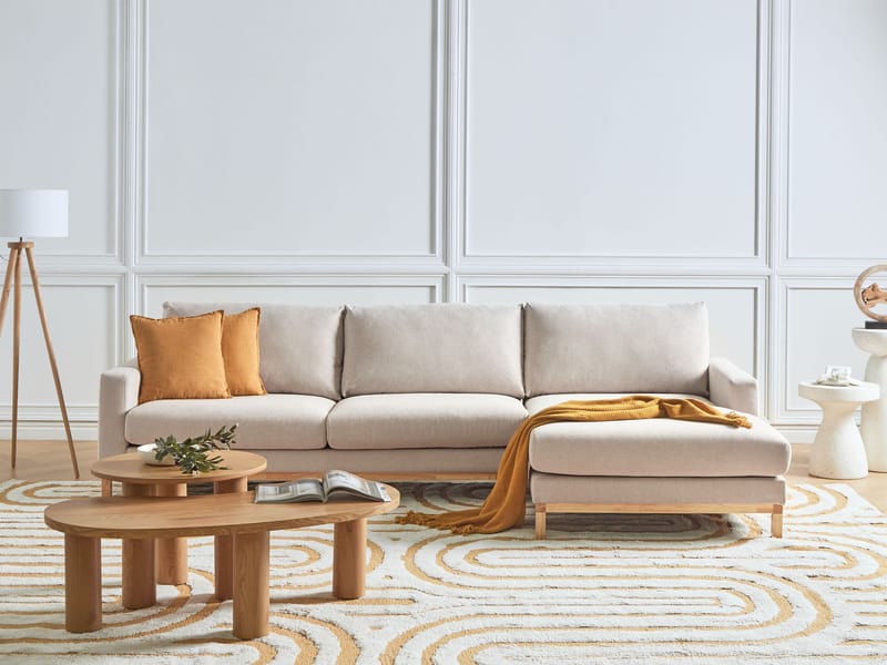 Hörnsoffa Siggard - Beige - Möbler - Soffa - Divansoffa & schäslongsoffa - 4 sits soffa med divan