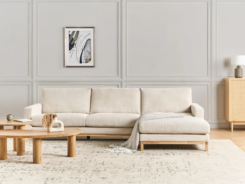 Hörnsoffa Siggard - Ljusbeige - Möbler - Soffa - Divansoffa & schäslongsoffa - 4 sits soffa med divan