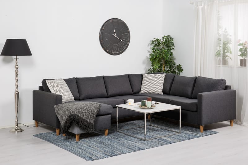 Hörnsoffa Yen med Divan Vändbar - Mörkgrå - Möbler - Soffa - Hörnsoffa - Hörnsoffa med divan