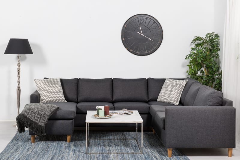 Hörnsoffa Yen med Divan Vändbar - Mörkgrå - Möbler - Soffa - Hörnsoffa - Hörnsoffa med divan