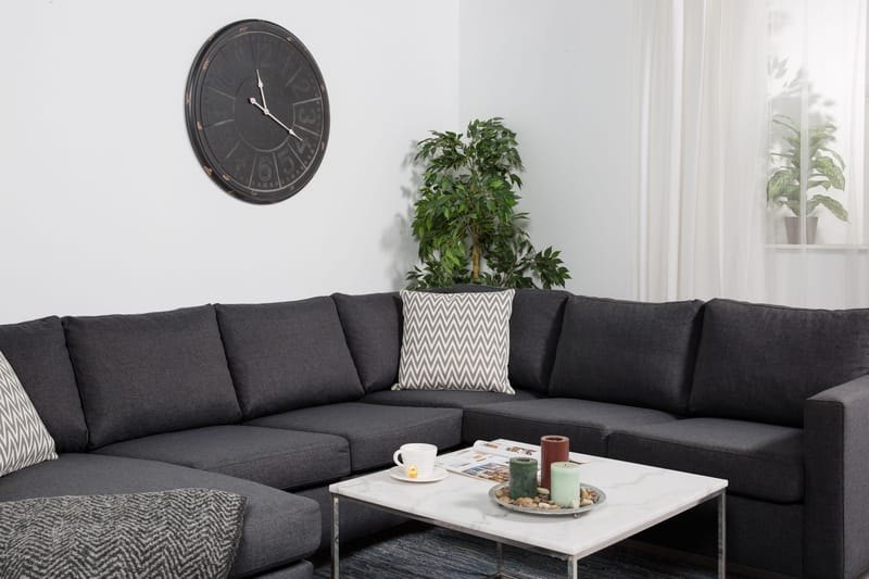Hörnsoffa Yen med Divan Vändbar - Mörkgrå - Möbler - Soffa - Hörnsoffa - Hörnsoffa med divan