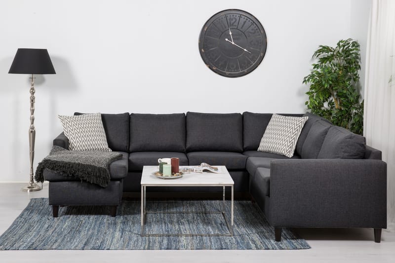 Hörnsoffa Yen med Divan Vändbar - Mörkgrå - Möbler - Soffa - Hörnsoffa - Hörnsoffa med divan