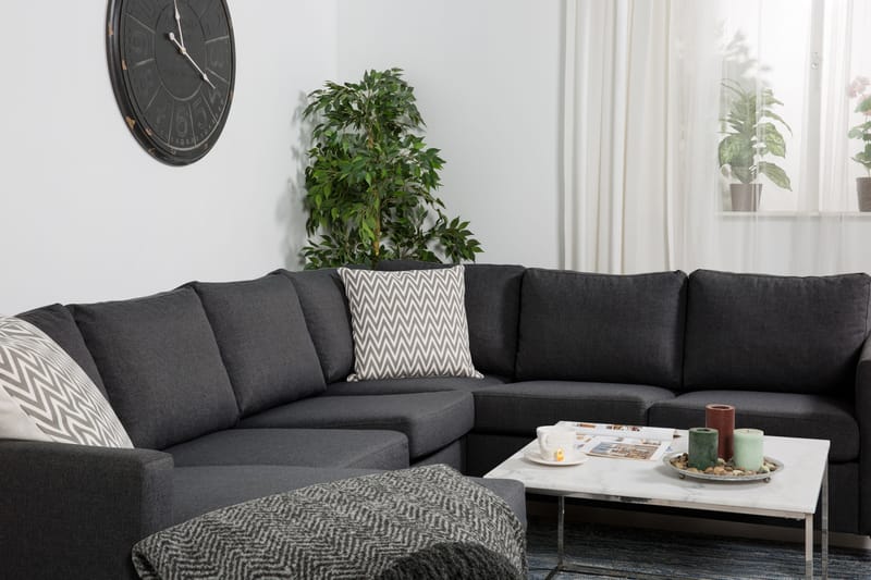 Hörnsoffa Yen med Divan Vändbar - Mörkgrå - Möbler - Soffa - Hörnsoffa - Hörnsoffa med divan