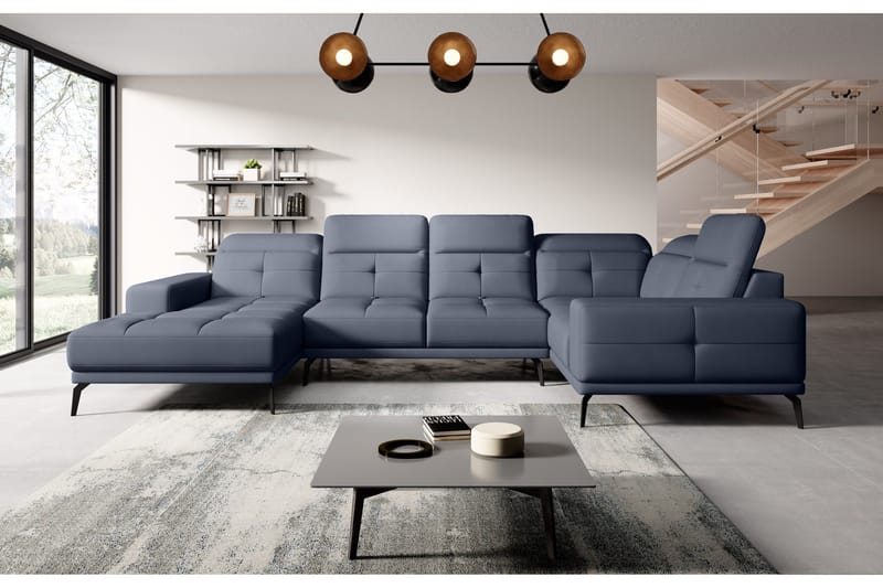 Hagglund Hörnsoffa m. Divan, Blå