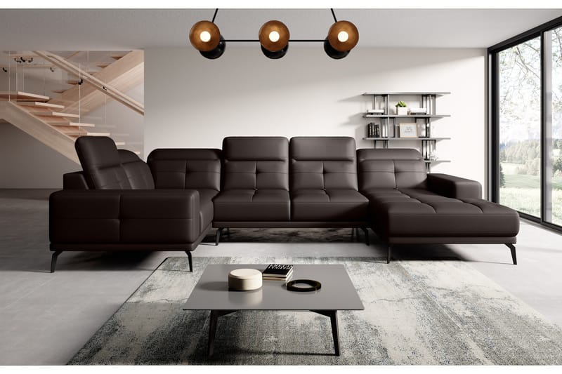 Hagglund Hörnsoffa m. Divan, Brun