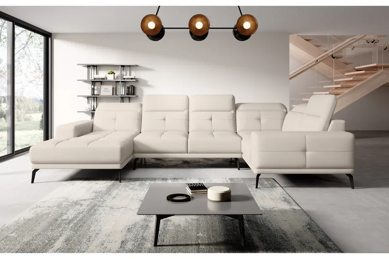 Hagglund Hörnsoffa m. Divan, Cremevit