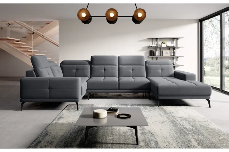 Hagglund Hörnsoffa m. Divan, Grå