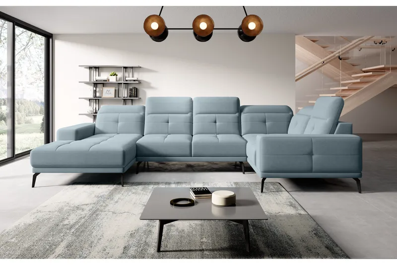 Hagglund Hörnsoffa m. Divan - Ljusblå - Möbler - Soffa - Hörnsoffa - Hörnsoffa med divan