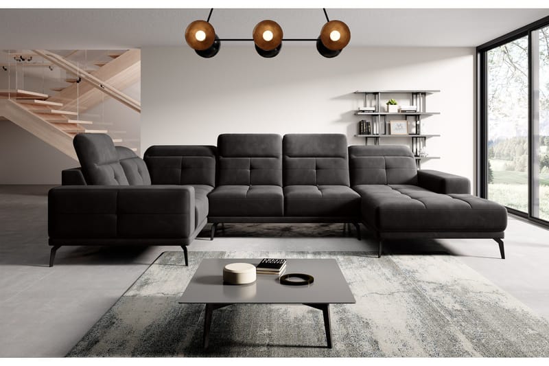 Hagglund Hörnsoffa m. Divan, Svart