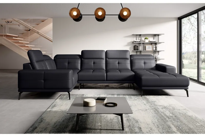 Hagglund Hörnsoffa m. Divan - Svart - Möbler - Soffa - Hörnsoffa - Hörnsoffa med divan