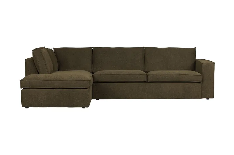 Hearness 3-Sits Soffa med Schäslong Vänster, Grön