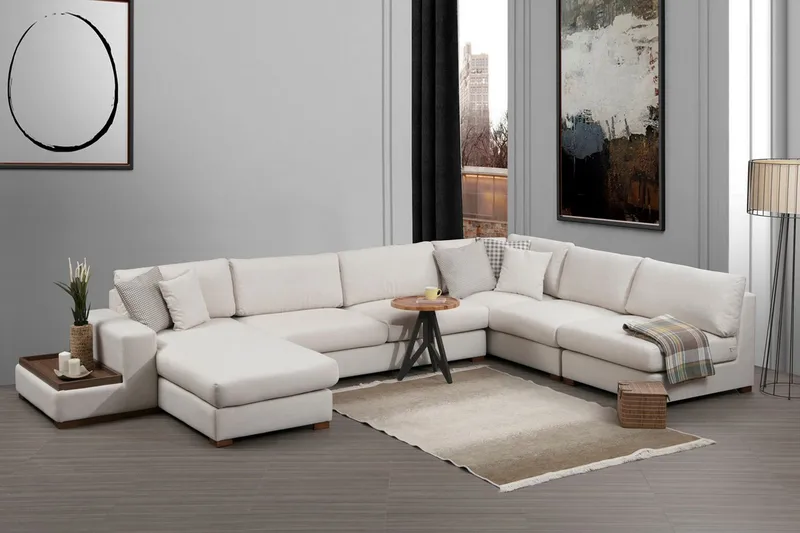 Huelva Divansoffa - Beige - Möbler - Soffa - Hörnsoffa - Hörnsoffa med divan