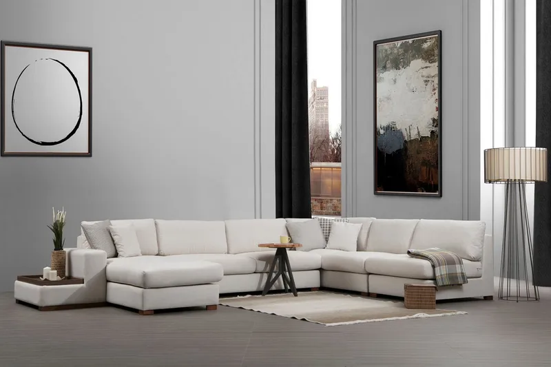 Huelva Divansoffa - Beige - Möbler - Soffa - Hörnsoffa - Hörnsoffa med divan