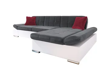 Kintore 3-sits Hörnsoffa Dark Grey/White - Möbler - Soffa - Divansoffa & schäslongsoffa - 3 sits soffa med divan