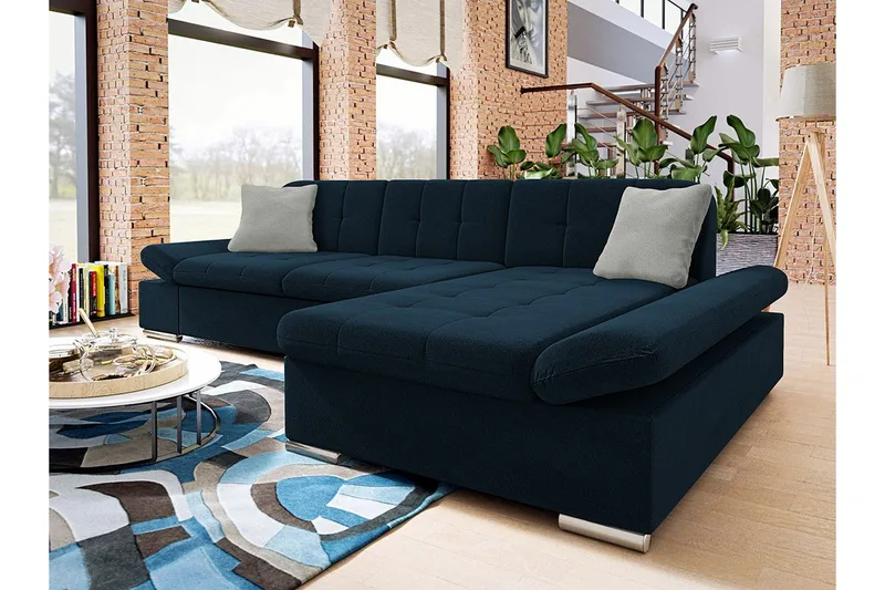 Kintore 3-sits Hörnsoffa NO_BRAND Dark blue - Möbler - Soffa - Hörnsoffa