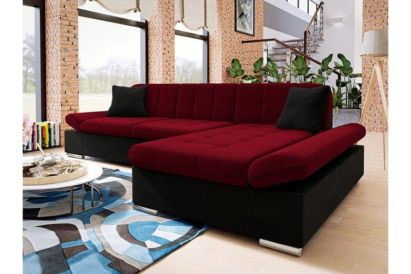 Kintore 3-sits Hörnsoffa NO_BRAND Dark red - Möbler - Soffa - Hörnsoffa
