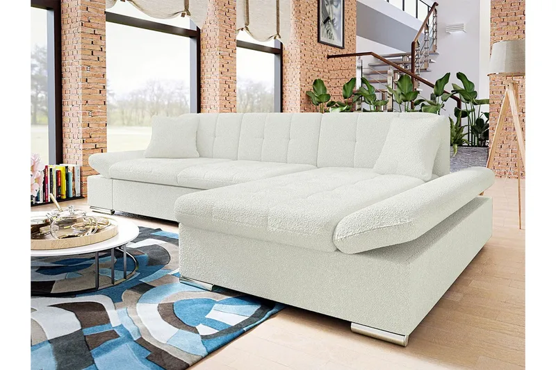 Kintore 3-sits Hörnsoffa NO_BRAND White - Möbler - Soffa - Divansoffa & schäslongsoffa - 3 sits soffa med divan