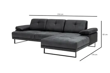 Kitimat Divansoffa 3-sits - Antracit - Möbler - Soffa - Hörnsoffa - Hörnsoffa med divan