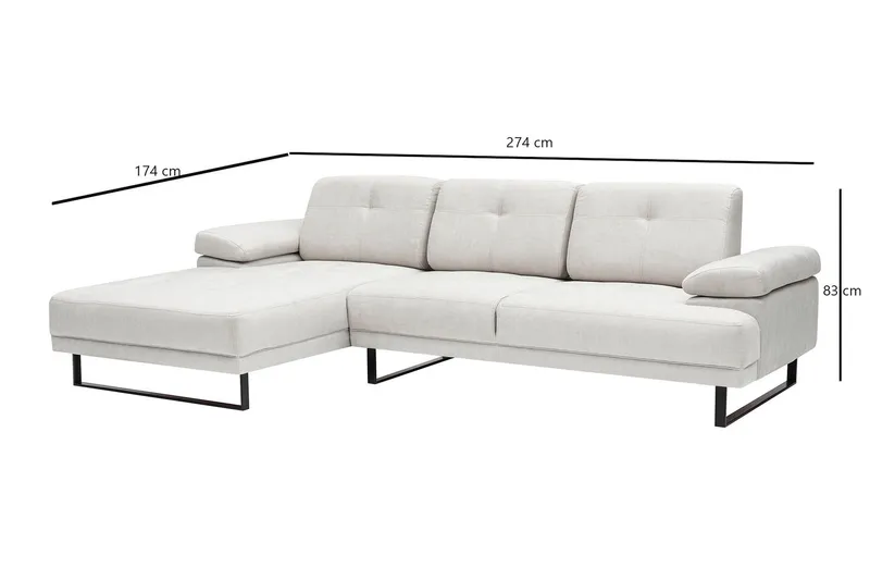 Kitimat Divansoffa 3-sits - Beige - Möbler - Soffa - Divansoffa & schäslongsoffa - 3 sits soffa med divan