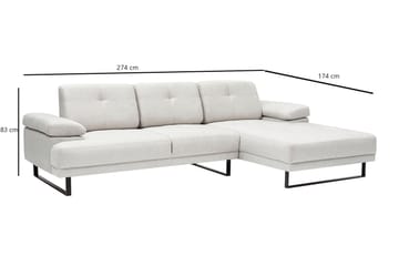 Kitimat Divansoffa 3-sits - Beige - Möbler - Soffa - Divansoffa & schäslongsoffa - 3 sits soffa med divan
