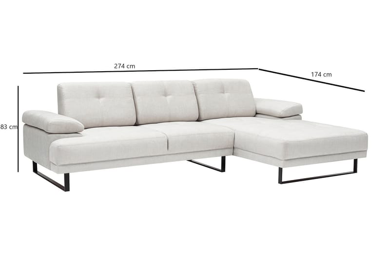 Kitimat Divansoffa 3-sits - Beige - Möbler - Soffa - Divansoffa & schäslongsoffa - 3 sits soffa med divan