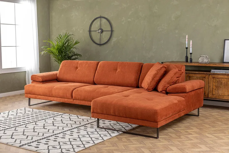 Kitimat Divansoffa 3-sits - Orange - Möbler - Soffa - Divansoffa & schäslongsoffa - 3 sits soffa med divan