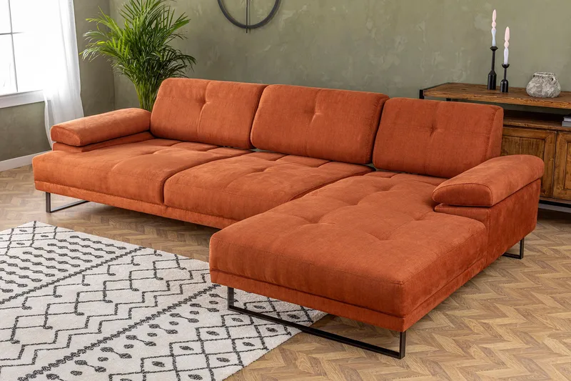Kitimat Divansoffa 3-sits - Orange - Möbler - Soffa - Divansoffa & schäslongsoffa - 3 sits soffa med divan